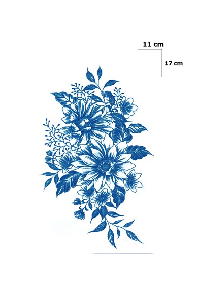 Çiçek Sonradan Kararan Yarı Kalıcı Geçici Dövme Tattoo