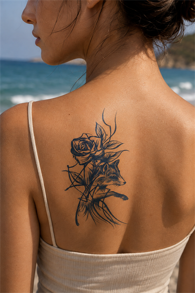 Tilki Sonradan Kararan Yarı Kalıcı Geçici Dövme Tattoo