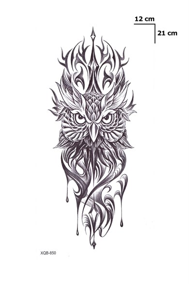 Baykuş Dövme Geçici Tattoo