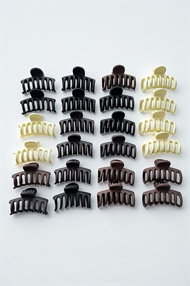 24lü Karışık Renk Mandal Toka Set