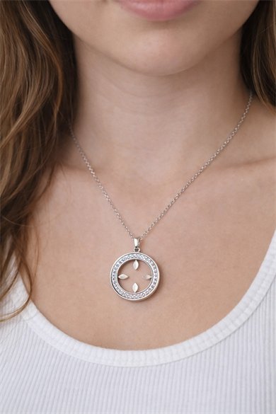 Gümüş Renk Çeyrek Koyulabilen Çelik Kolye