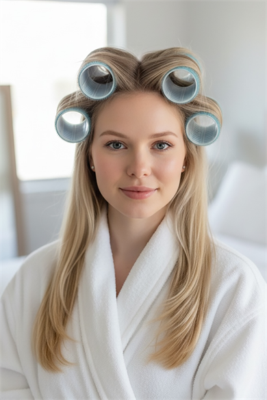 Karışık Renk 4 Adet Bigudi Cırtlı/ Yapışkanlı Saç Bigudisi /Orta Boy