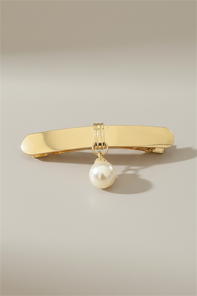 Altın Renk İnci Detaylı Metal Otomat Toka