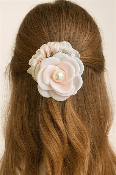 Pembe Renk Çiçek Figürlü Simit Toka