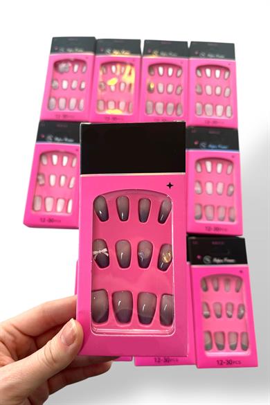 12li Karışık Renk Takma Tırnak Set