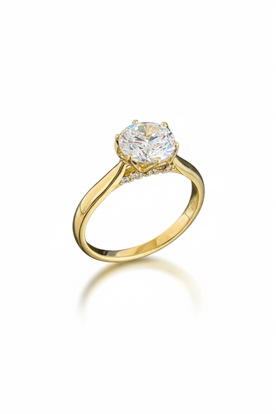 Altın Renk Xuping Tektaş Yüzük (8 Numara)