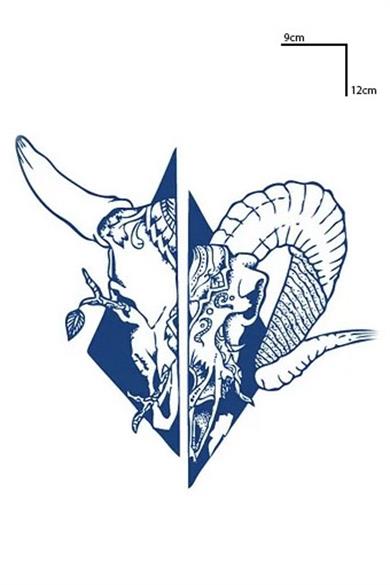 Kuru Kafa Figürlü 12 Saat Sonra Kararan Geçici Dövme Tattoo