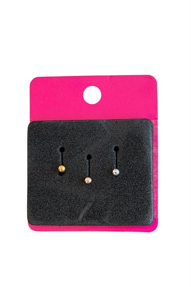 Karışık Renk Taşlı 3lü Tragus Set