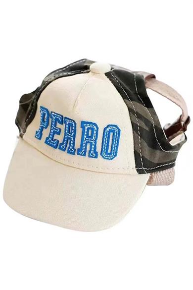 Karışık Renk Perro Yazılı Kamuflaj Desenli S Beden Köpek Şapkası