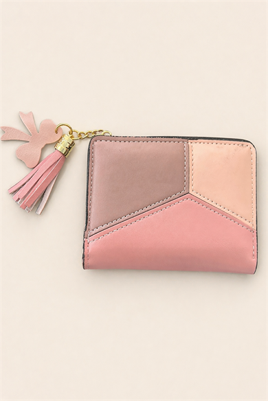 Pembe Renk Deri Kadın Cüzdan