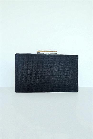 Siyah Renk Simli Abiye Portföy Çanta