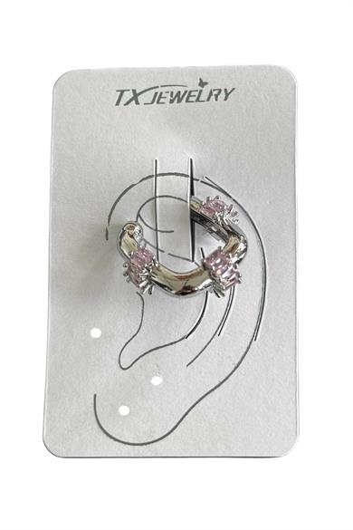 Gümüş Renk Taş Detaylı 14K Altın Kaplama TX Ear Cuff (Tek)