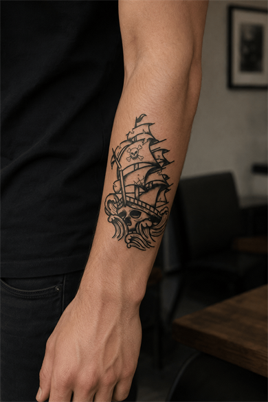 Gemi Mini Geçici Dövme Tattoo