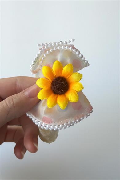 12li Karışık Renk Papatya Figürlü Lastik Toka Set