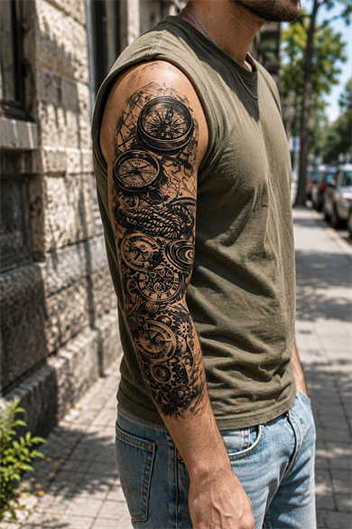 Pusula Kol Geçici Dövme Tattoo