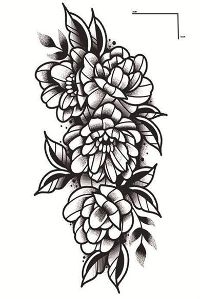 Geçici Çiçek Figürlü Dövme Tattoo