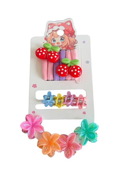 14lü Çiçek Ve Kiraz Figürlü Çocuk Toka Set