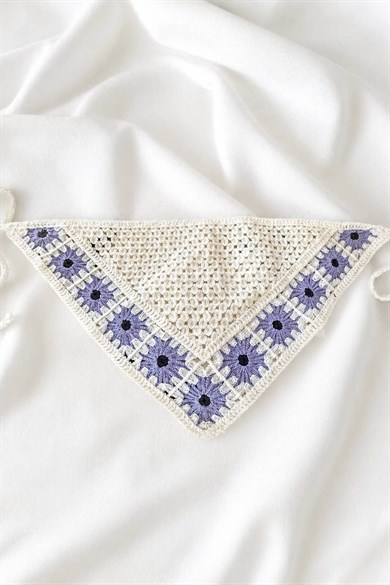 Lila   Renk Örgü Saç Bandana/Fular