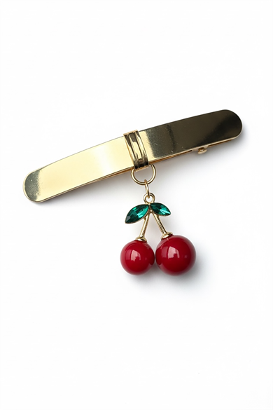 Altın Renk Kiraz Figürlü Metal Otomat Toka