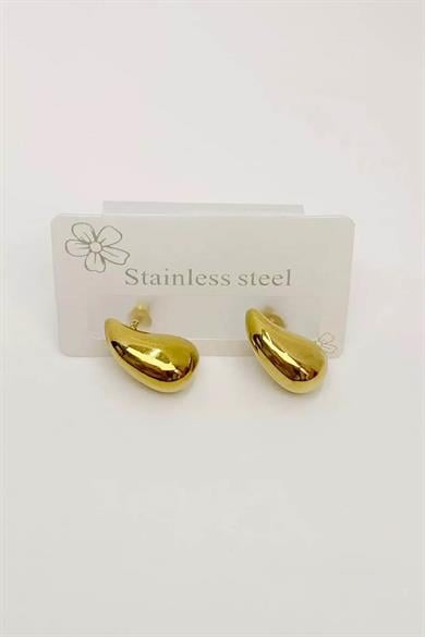 Altın Renk Çelik Küpe (Çift)