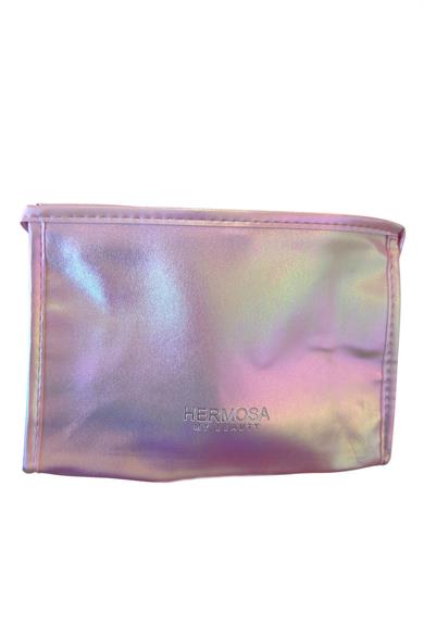 Pembe Renk Hologramlı Makyaj Çantası