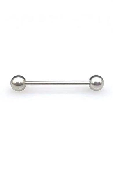 Gümüş Renk Cerrahi Çelik Ucu Toplu Dil Dudak Piercingi  (6MM)