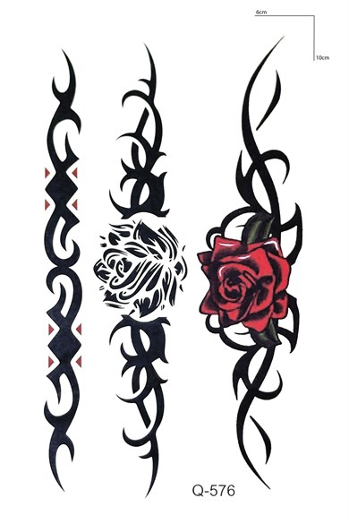 Güllü Tribal Mini Geçici Dövme Tattoo