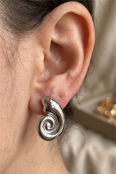 Gümüş Renk Çelik Küpe (Çift)