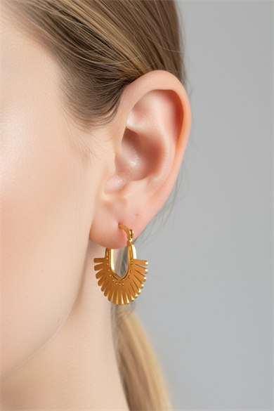 Altın Renk Çelik Küpe (Çift)