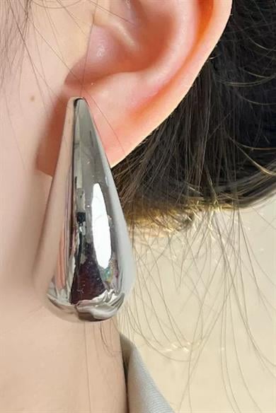 Gümüş Renk Çelik Küpe (Çift)