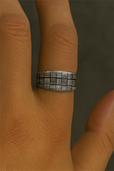 Gümüş Renk Ayarlanabilir Çelik Erkek Yüzük