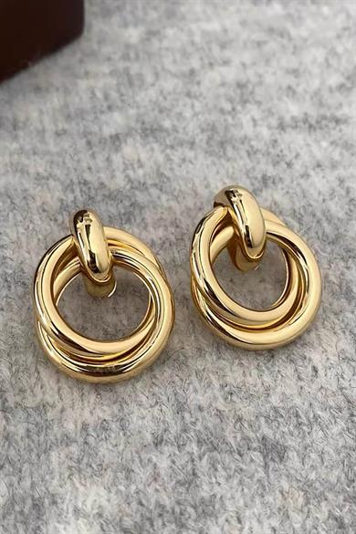 Altın Renk Çelik Küpe (Çift)