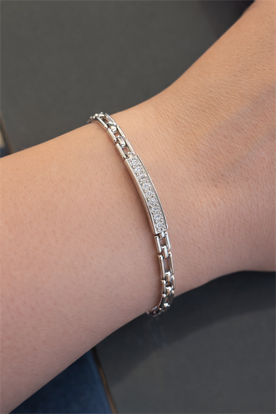 Gümüş Renk Taş Detaylı Xuping VİP Bileklik