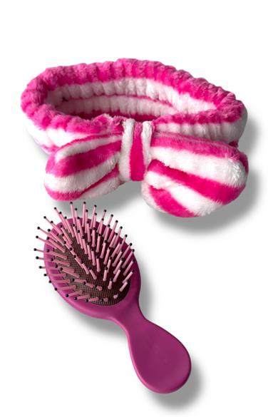 Fuşya Renk Saç Bandı Ve Tarak Set