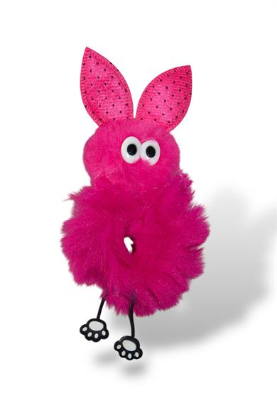 Fuşya Renk Tavşan Figürlü Peluş Simit Toka