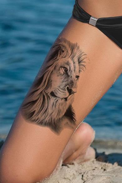 Geçici Aslan Figürlü Dövme Tattoo