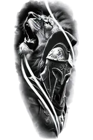 Geçici Aslan Figürlü Dövme Tattoo