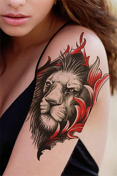 Geçici Aslan Figürlü Dövme Tattoo