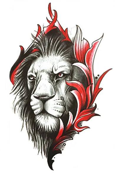 Geçici Aslan Figürlü Dövme Tattoo