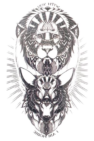 Geçici Aslan Figürlü Mini Dövme Tattoo