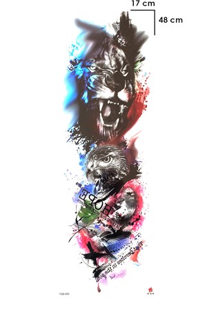 Temporary lion and eagle arm tattoo tattoo