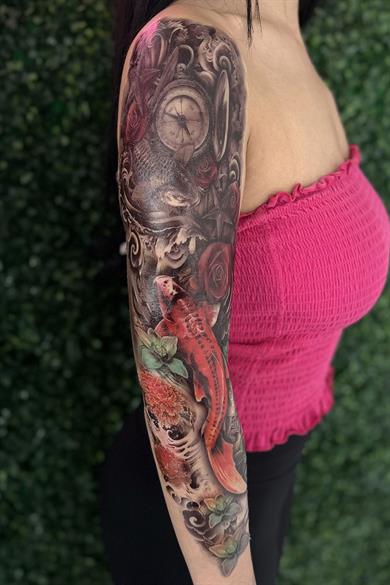 Geçici Balık ve Saat Kol Dövme Tattoo