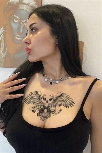 Geçici Baykuş Dövme Tattoo