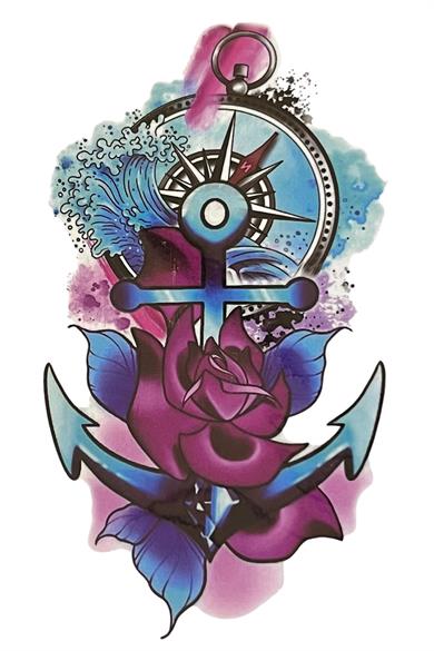 Geçici Çapa Figürlü Mini Dövme Tattoo