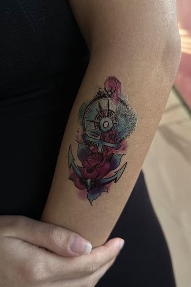 Geçici Çapa Figürlü Mini Dövme Tattoo