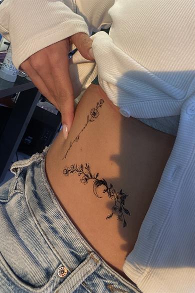 Geçici Çiçek Figürlü Dövme Tatto