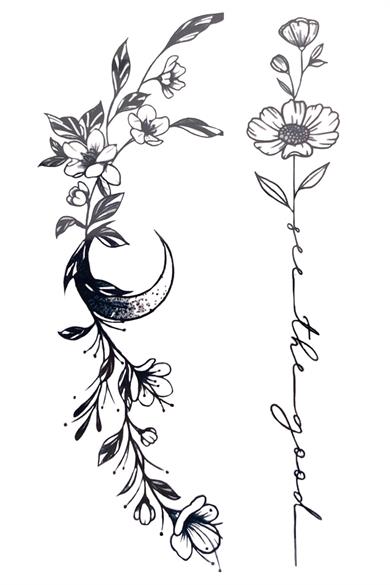 Geçici Çiçek Figürlü Dövme Tatto