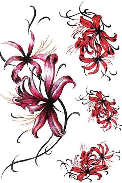 Geçici Çiçek Figürlü Dövme Tattoo