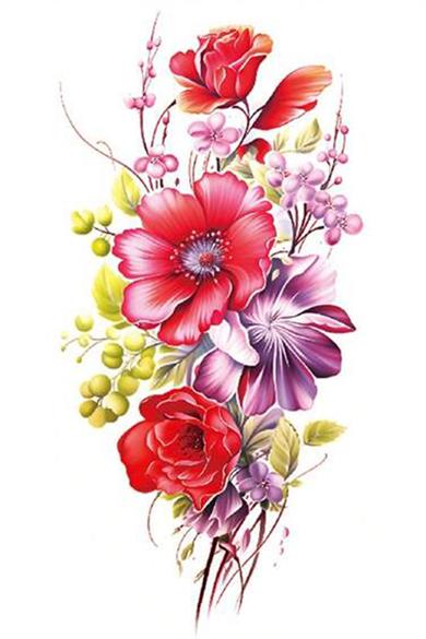 Geçici Çiçek Figürlü Dövme Tattoo