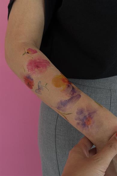 Geçici Çiçek Figürlü Dövme Tattoo